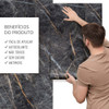 Papel De Parede Marmore Preto Lavavel Sala Banheiro 2m 4