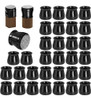 32 Regatones Para Sillas 3.3 A 5cm Silicona Negra C/ Fieltro 0