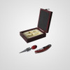 Set Kit De Vino 2 Piezas Destapador+tapon En Caja De Madera 1