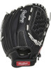 Guante Derie Softball Rawlings 30cm Mano Derecha Negro Gris 3