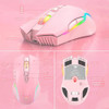 Mouse Inalámbrico Ergonómico. Compatible. Universal. Rosado. 5
