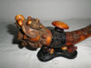 Antigua Pipa De Opio Pasta Resina Labrada Oriental Dragón 1