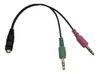 Adaptador Audio Jack 3.5 Auricular Micrófono Cableresistente 5