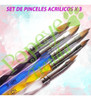 Kit 3 Acrilico Acryfine 30 Gs Polimeros +monomero + Pinceles 4