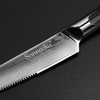 Cuchillo Carne Asado Serrucho Acero Japonés Damasco 127mm 4 Cuchillo Carne Asado Serrucho Acero Japonés Damasco 127mm 4
