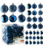 Bolas Para Arbol De Navidad X36u.- 4/6/8cm- Azul Noche 0 Bolas Para Arbol De Navidad X36u.- 4/6/8cm- Azul Noche 0