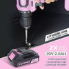 Fastpro Taladro Atornillador Rosa-20 V Máx. Juego De Destorn 3