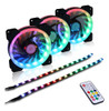 Cooler Rgb Pc 120mm Pack X3 + 2 Tiras Led Rgb 0