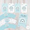 Kit Imprimible Arcoíris Celeste Nórdicos Texto Editable 5