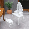 1:12 Mini Toucador Móveis Brinquedo De Madeira Branco 4