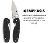 Spyderco Emphasis Value - Navaja Plegable 3,58'' G10 Negra 1