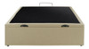Cama Box Baul 2 Plazas Madera Gran Tamaño Tela De Lino Beige 2