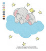 Matriz Para Bordados Maquina Elefante Durmiendo Nube 1299 2