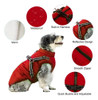 Abrigo Reflectante Invierno Para Perro Impermeable S Roja 1