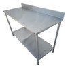 Bancada Inox Rodinhas 70x40 Mesa Com Rodízio E Espelho Inox 2