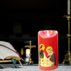 6 Sem Controle Remoto Led Pilar Velas Família Santa 3