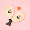 Set Paletas Playa Tenis Mor Madera 3 Piezas 5