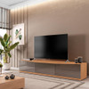 Rack Eros 2.2 Cinza Perola/noce 3 Gavetas Casa D Móveis Sala 1