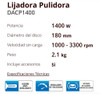 Lustralijadora Lijadora Pulidora Daewoo Dacp1400 1400w 180mm 3