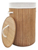 Canasto Ropa Bambú Redondo C/funda De Tela Plegable - 13381 0