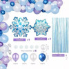 Combo Frozen Globos Copos De Nieve Cortina Numero Celeste 1