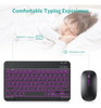 Combo De Teclado Y Mouse Bluetooth Negro Retroiluminado Para 5