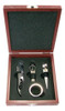 Set Accesorios Para Vino 4 Elementos Estuche Madera Regalo 0