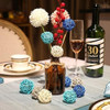Esferas Decorativas De Ratan 36u. 4 Tamaños,4 Tonos Azul 5 Esferas Decorativas De Ratan 36u. 4 Tamaños,4 Tonos Azul 5