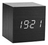 Despertador Digital Luz Led De Madera Cubo Moderno Multifunc 0