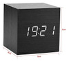 Despertador Digital Luz Led De Madera Cubo Moderno Multifunc 3
