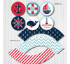 Kit Imprimible Personalizado Nautico Barco Navy Candy Cumple 5