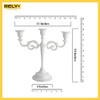 Candelabro De 3 Brazos De 25cm De Alto Blanco 3