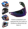Viseira Capacete Mt Atom 2 Iridium Rainbow Max Vision Mt V35 1