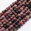 Tira De Piedra Natural Rodonita Rosa Con Negro 4mm 1