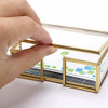 Caja Organizadora De Metal Dorado Para Tarjetas Personales 3