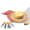 Kit 4 Facas De Queijo Com Suporte Tabua Madeira Premium 3