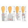 Kit 4 Facas De Queijo Com Suporte Tabua Madeira Premium 6