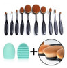 10pcs, Pinceles De Maquillaje Cepillo Oval Set Suaves Cepill 4