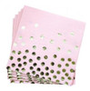 Pack Servilleta Lunares Rosa Con Lunares Dorados X 12 0