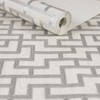 Papel De Parede Vinilico Importaddo Labirinto Prateado 0