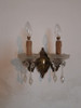 Artefacto Aplique Pared 2 Brazos Bronce Con Cristales 3
