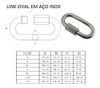 Mosquetão Link Oval Malha Rápida 8 Mm Em Aço Inox Náutico 4