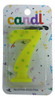 Vela Numero Amarillo Fluo Con Lunares Nº7 0