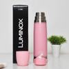 Set Termo Lumilagro Luminox Rosa + Mate Pampa + Bombilla 3