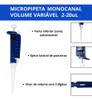 Micropipeta Basic Monocanal 2-20ul + 1000 Ponteiras Amarelas 1