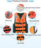 Chaleco Salvavida Ajustable Xxl Naranja Largo 62 Cm 4