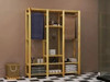 Armário Arara Closet Aberto - Madeira Pinus - Design Clean 4