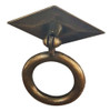 Puxador Argola Base Triangular Metal Zamak Dourado 0