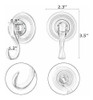 Ganchos Con Ventosa Pequeños Transparentes Pack X4 3