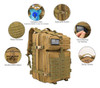 Mochila Tactica Con Correa Molle Capacidad De 45l Beige W... 3